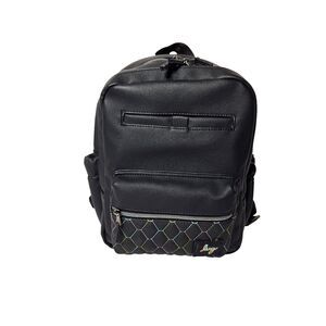 LUG Matte Luxe Cargo Mini Backpack Volley Black Vegan Faux Leather Top Handle